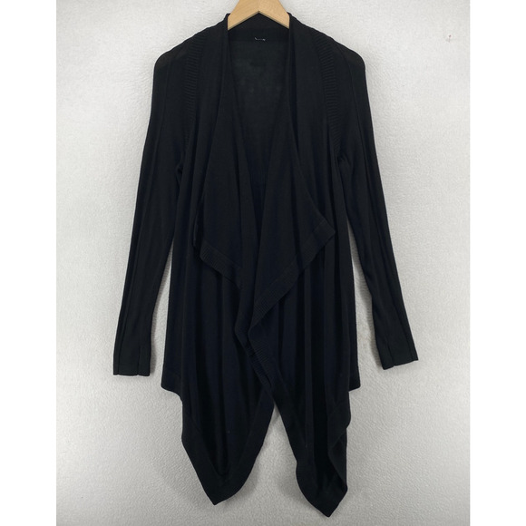 LULULEMON Sweater Womens 4 Draped Wrap Cardigan Open Front Black - Picture 1 of 13